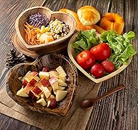 Vista 5 de WitnyStore Cuenco en forma de corazón de 8 pulgadas, cuenco funcional y coleccionable, cuenco de madera hecho a mano para servir dulces, frutos