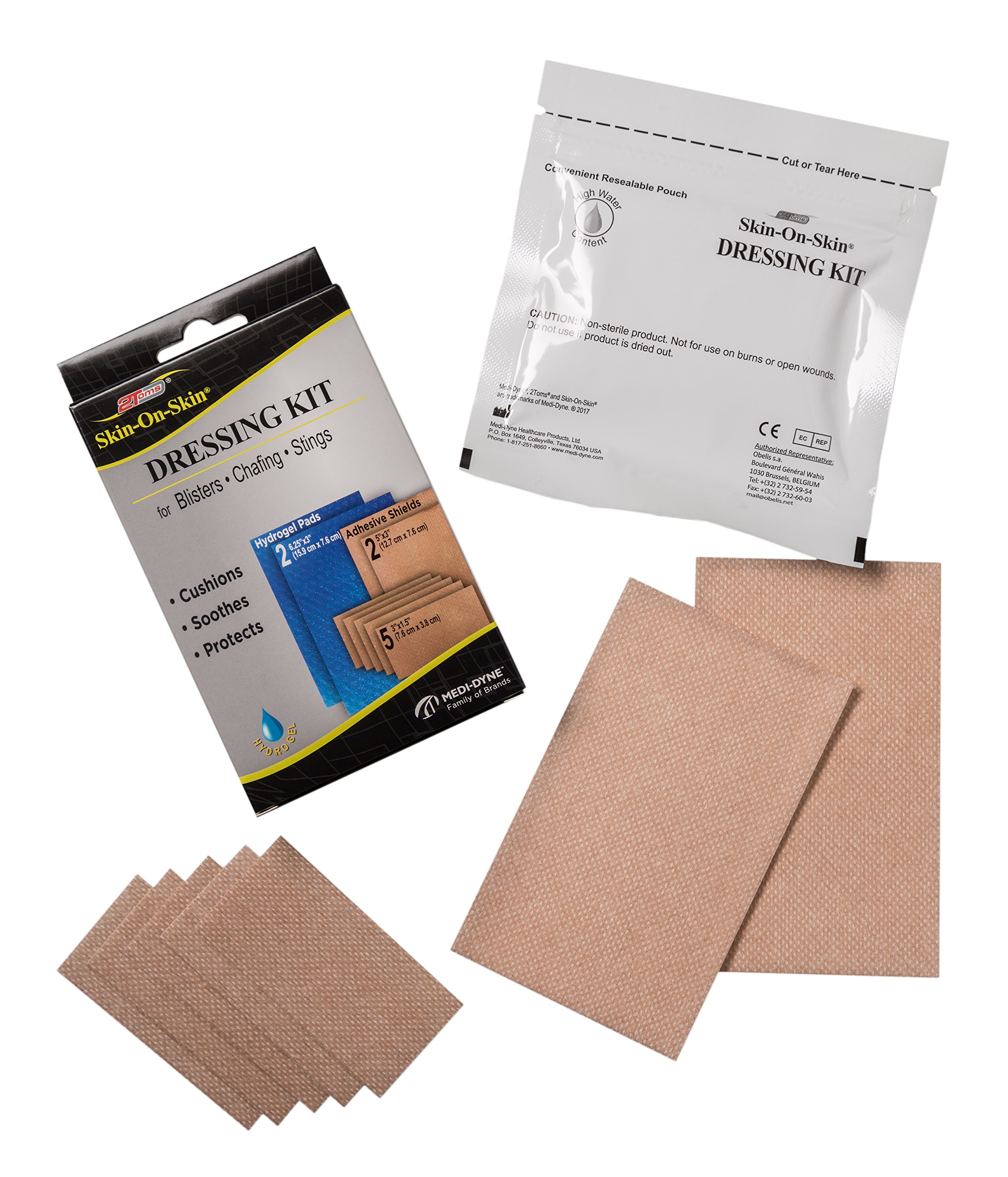 2Toms SkinOnSkin Dressing Kit Medical Grade Adhesive Bandages