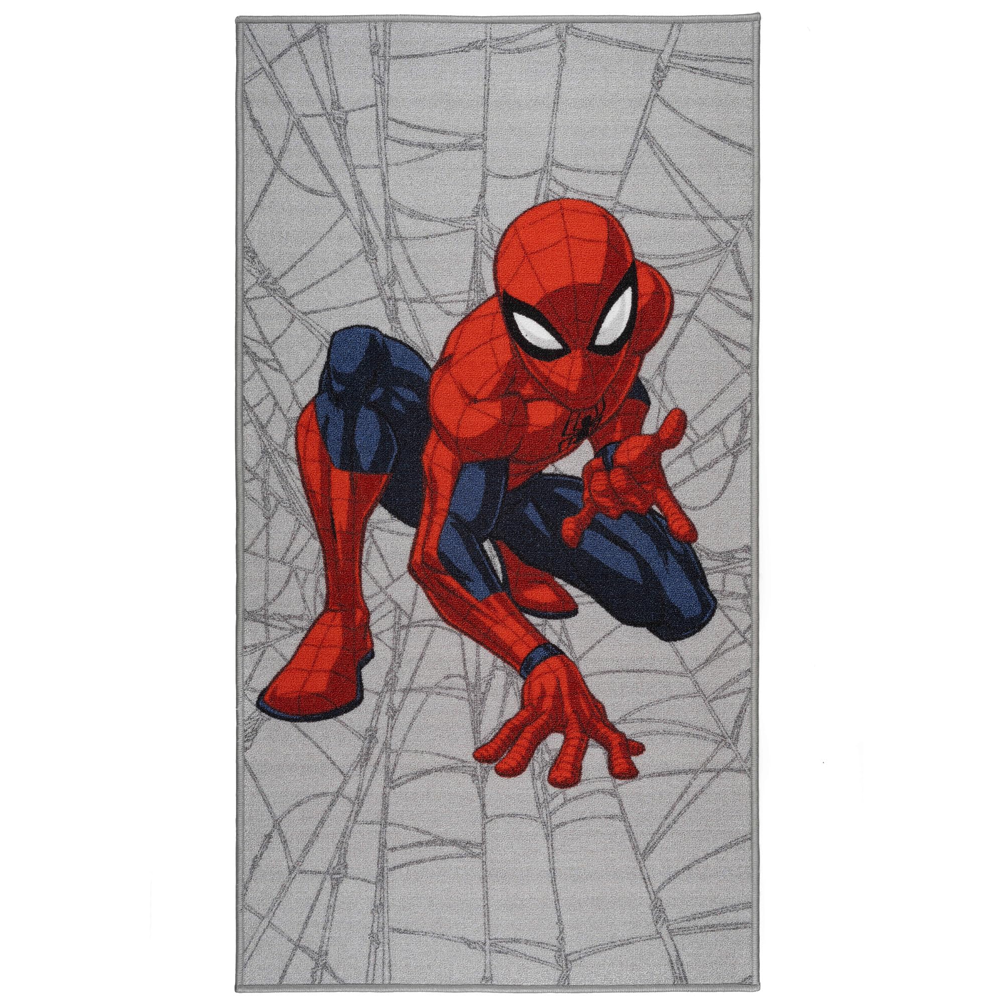 Disney Home Kinderteppich - Offiziell lizenzierter Kinderspielteppich für Kinderzimmer, Spielzimmer - rutschfeste und waschmaschinenfeste Spielmatte für Kinder, Spiderman Teppich 80 x 120 cm