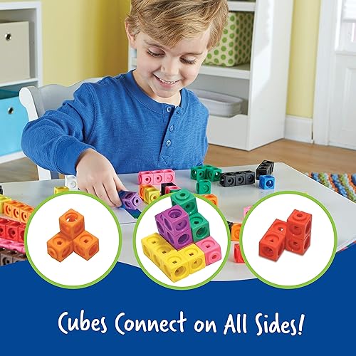 Miniatura 7 de Learning Resources Brights Base Ten - Juego de aula para 20 a 25 estudiantes, 823 piezas, a partir de 6 años y cubos MathLink, juego de 100 cubos, a