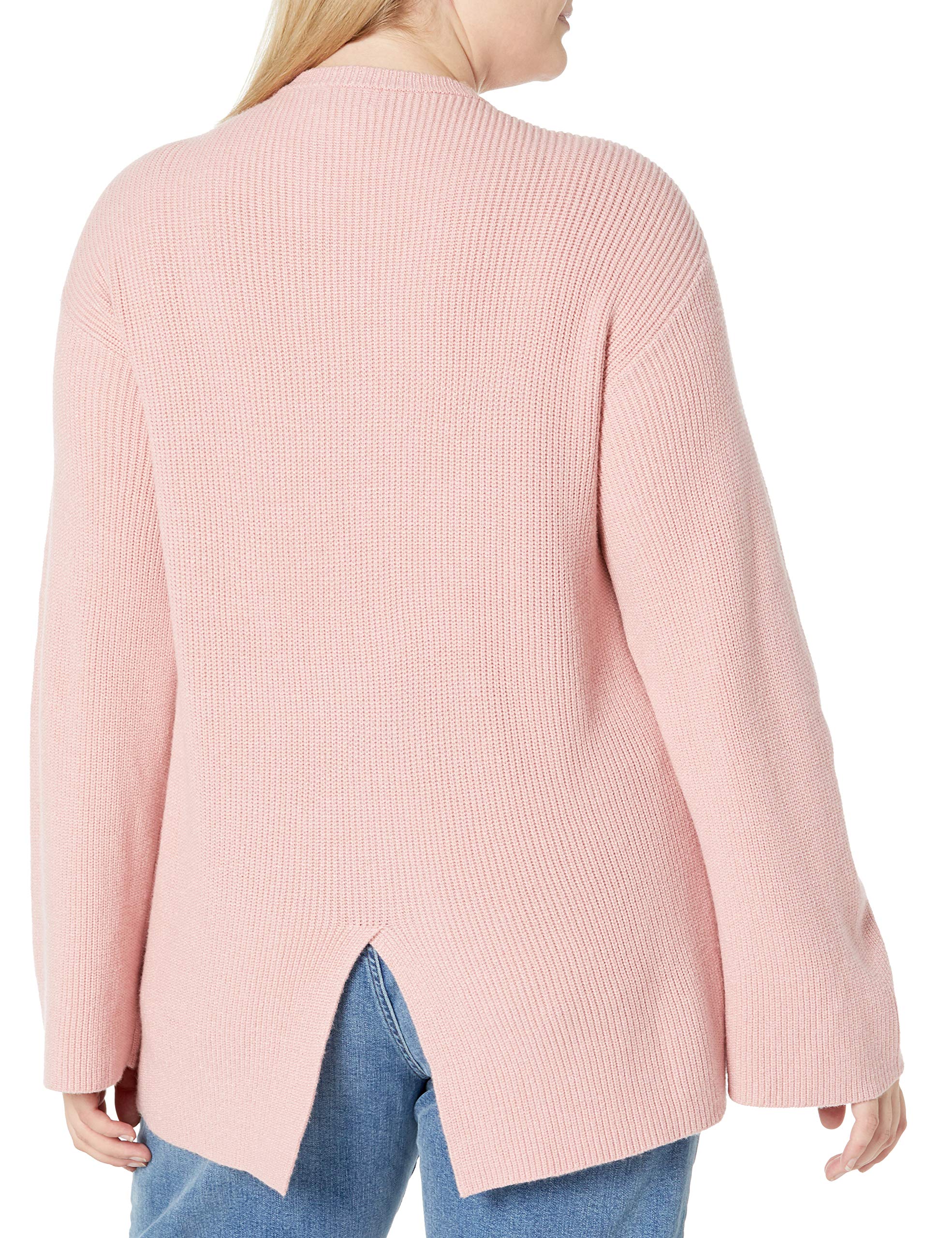 The Drop Rippstrick-Pullover Alice für Damen, Rundhalsausschnitt, geschlitzte Rückseite