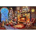 Lavievert Wooden Jigsaw Puzzles 1000 Piece Christmas Puzzles for Adults - Fireplace, Christmas Tree, Christmas Presents & Stockings
