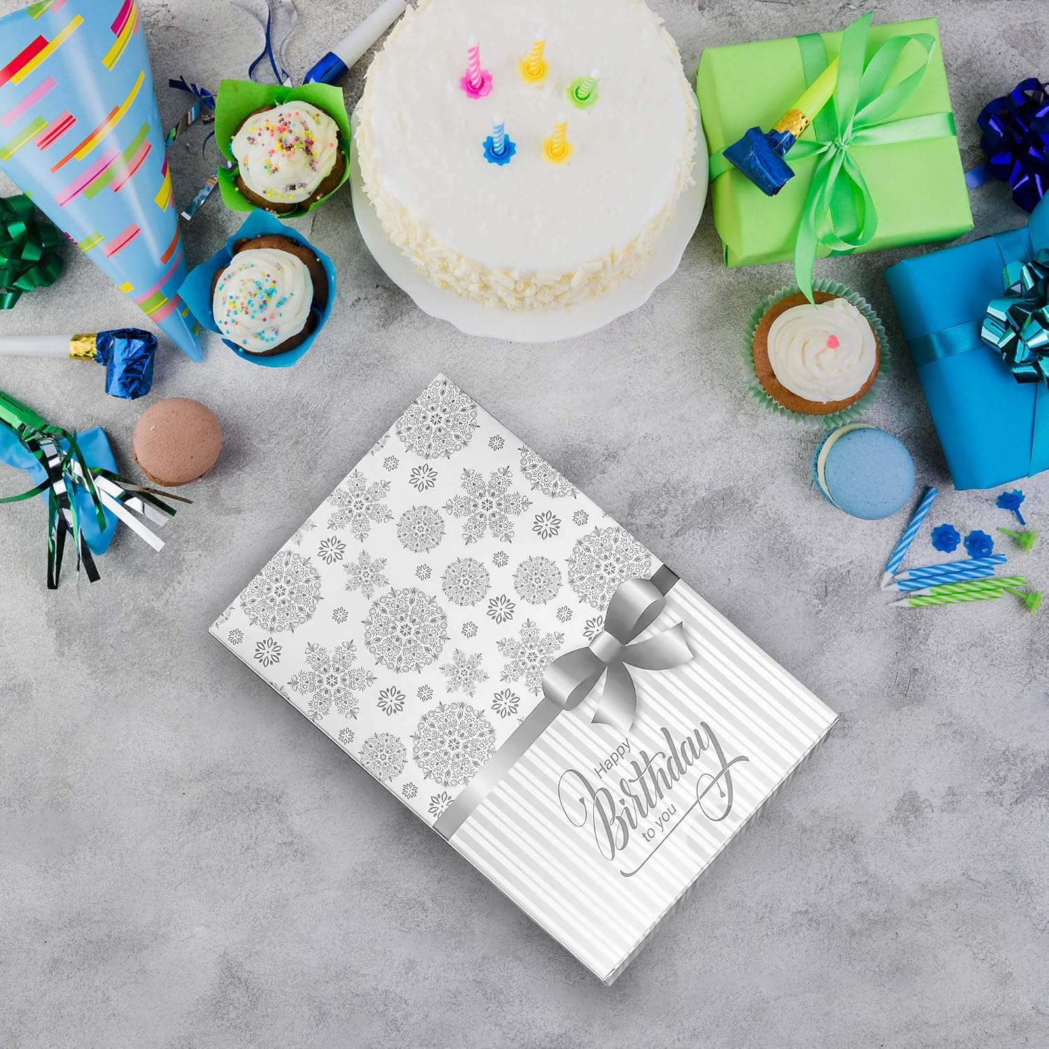 Happy 65th Birthday Personalized Laser Engraved Stainless Steel Cake Tableware Set:Cake Server,Plate,Knife,Spoon, Fork - Memorable 65 Year Old Gift Keepsake