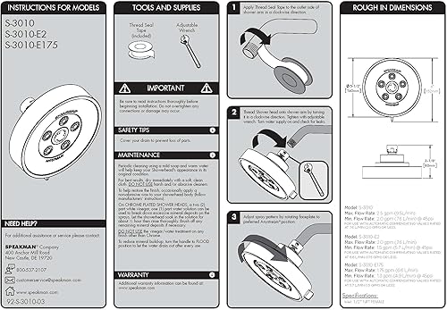 Miniatura 10 de Speakman Neo Anystream- Cabezal de ducha ajustable de alta presión, cromado pulido, VS-3010-BN-E175