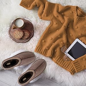 Chaussons D'hiver Homme/femme - Peluche Douce, Semelle Antidérapante - Taille 36 à 46 - Avec Bande Velcro