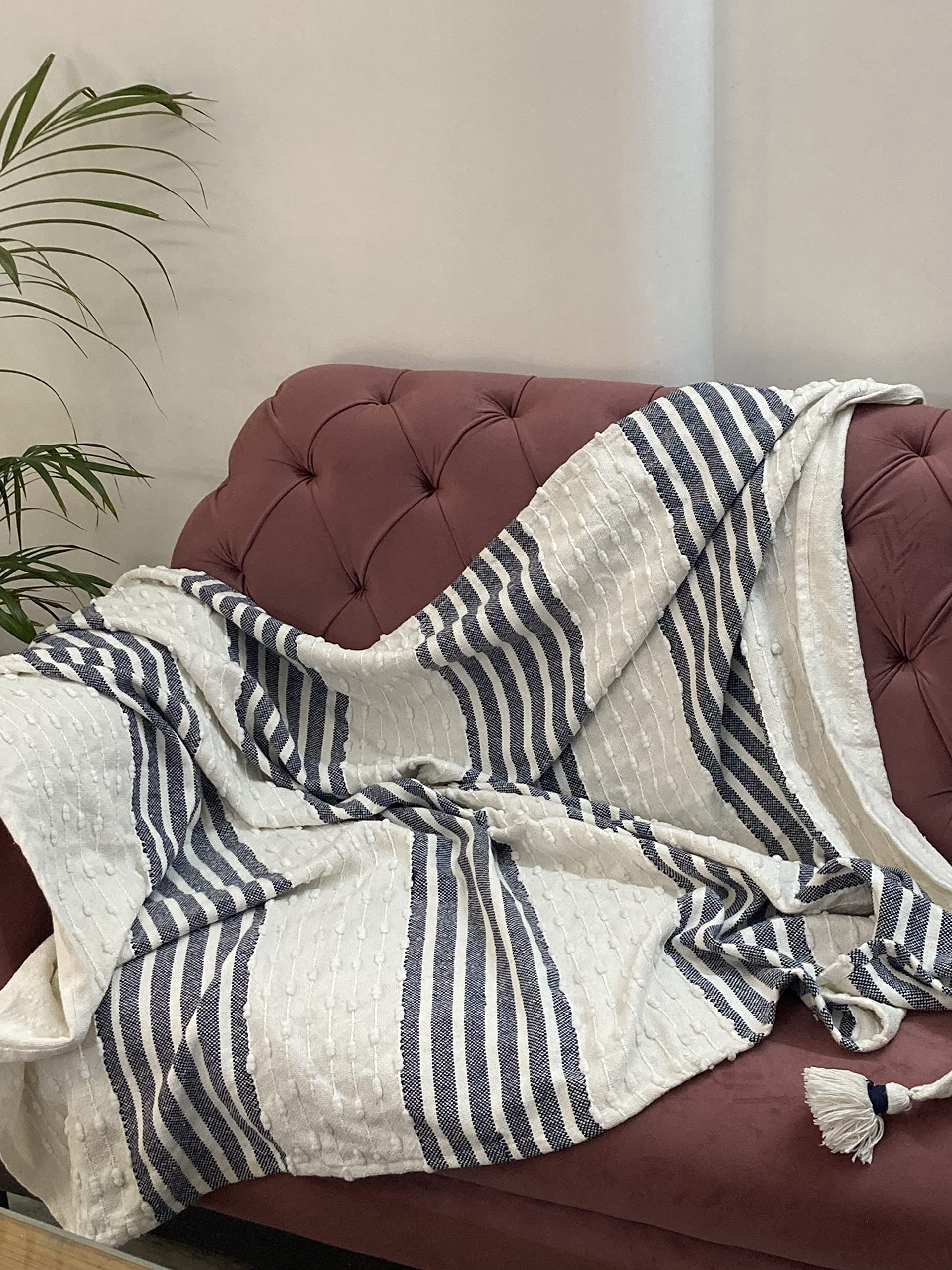 MARK L'ABSOLU Stripped Throw Blanket