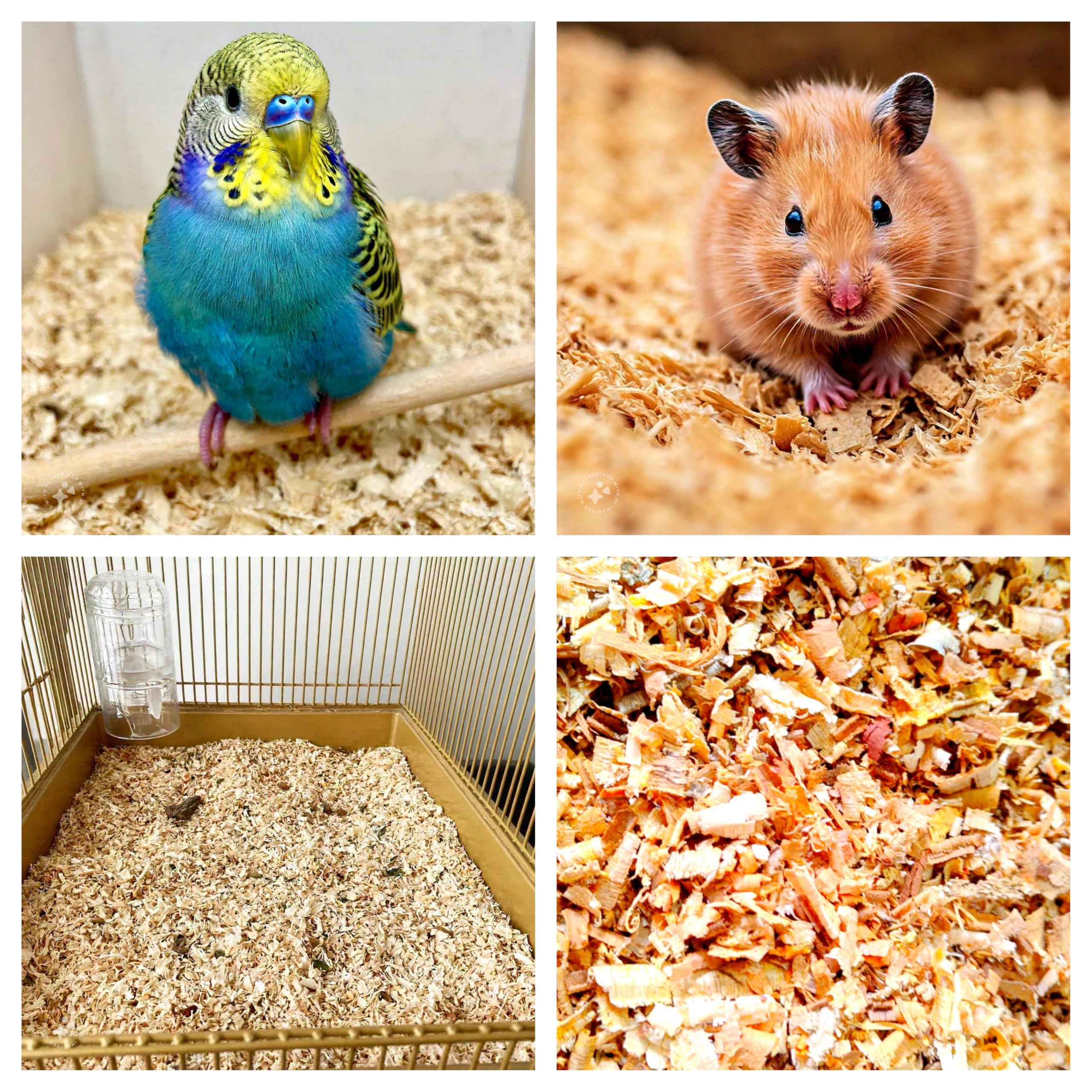 ZENRISE Wood shavings Bedding for Birds Sawdust Pieces for Hamster Guinea Pig for Egg Laying Litter and Easy Cleaning, 400 GMS