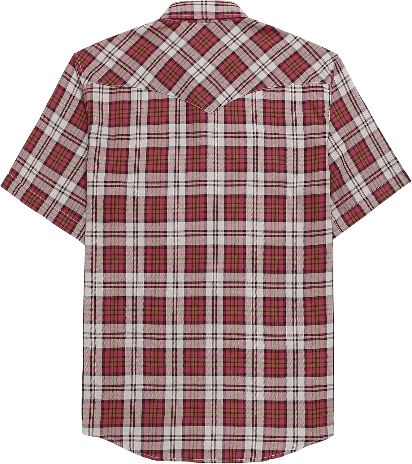 Dubinik®50% Viscose derived from Bamboo,50% Polyester Mens Short Sleeve Western Cowboy Pearl Snap Casual Plaid Shirts for Men - Image 2