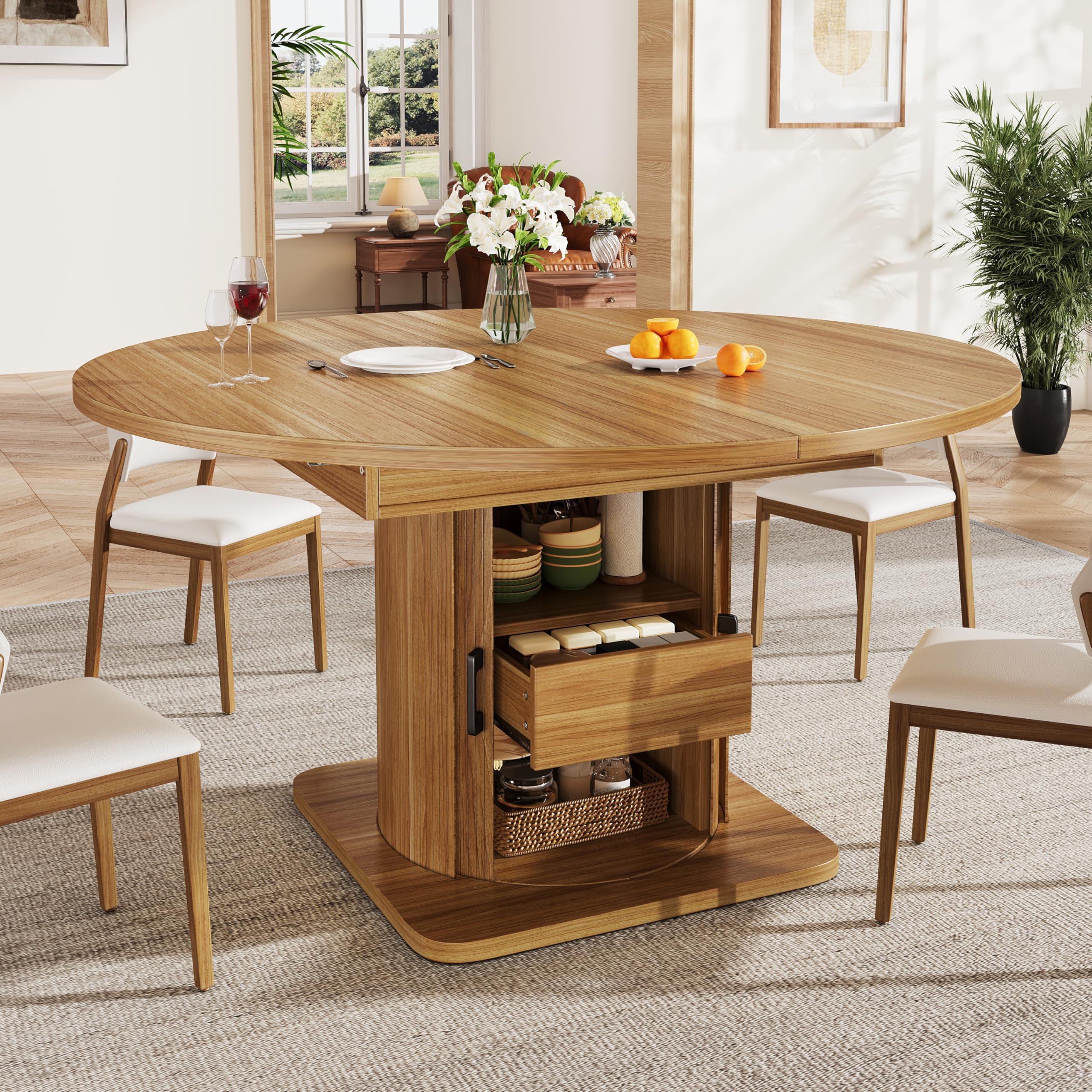 Table à manger extensible avec tiroirs pour optimiser l'espace de votre salle à manger