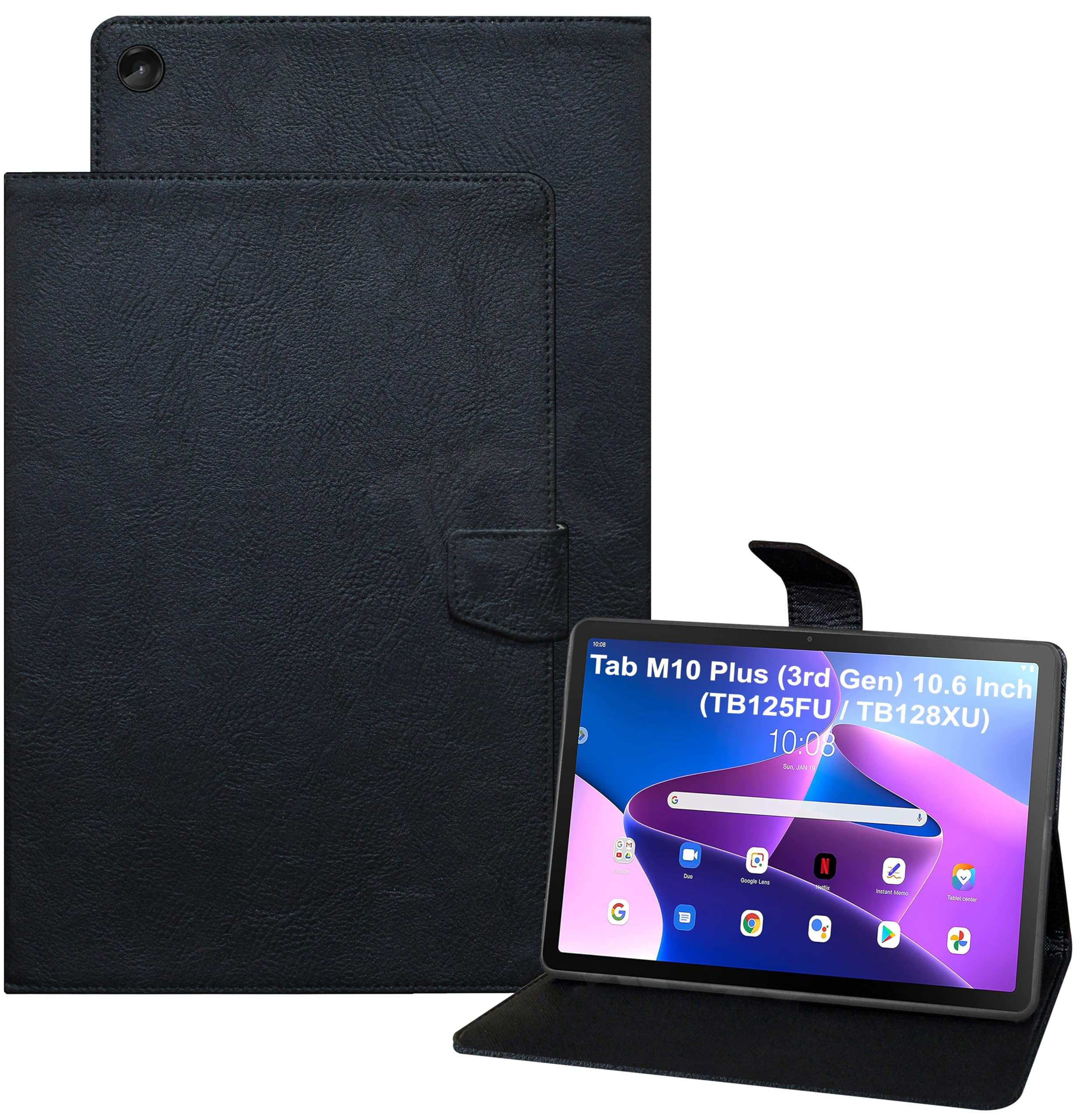 TGK Plain Design Leather Flip Stand Case Cover for Lenovo Tab M10 Plus 3rd Gen 10.6 Inch TB125FU TB128XU with Precise Cutouts (Black) (B0BJB9X32S) Amazon Price History, Amazon Price Tracker
