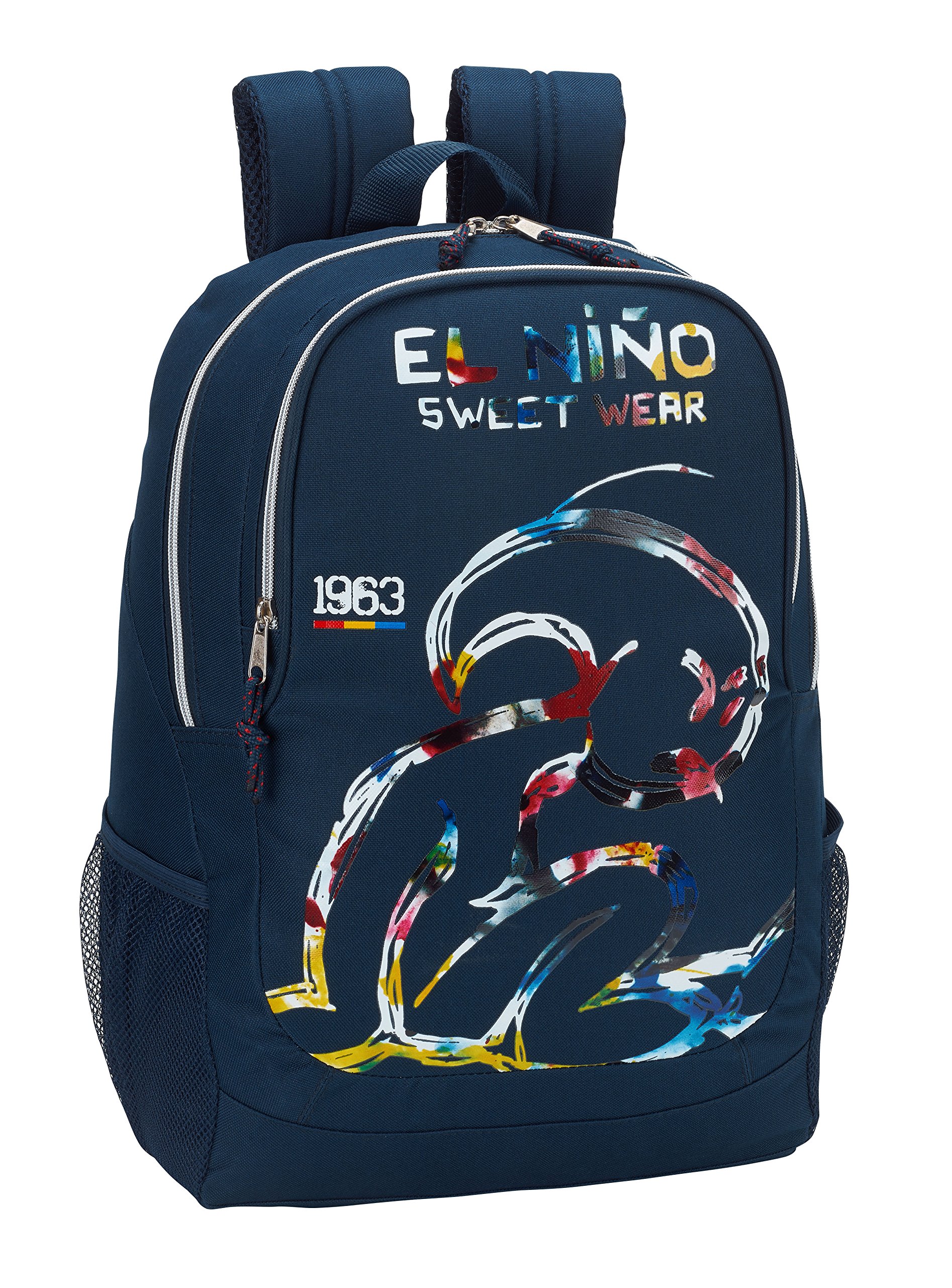 El Niño Safta Mochila Escolar El Niño "Splash" Oficial 320x160x440mm, Azul Marino