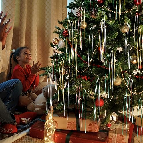 Vista 11 de Sfcddtlg 12000 hebras de carámbanos de Navidad de oropel de oropel plateado láser de papel de aluminio con flecos, árbol de Navidad, oropel Laser