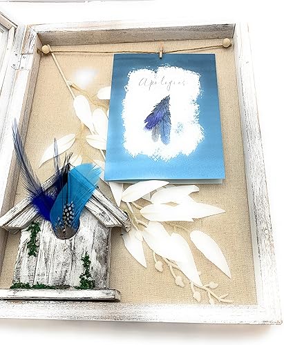 Miniatura 4 de Smiling Wisdom - Tarjeta de felicitación de disculpas y plumas que simbolizan disculpas y perdón - Hombres Mujeres Pareja Familia - Pluma azul en