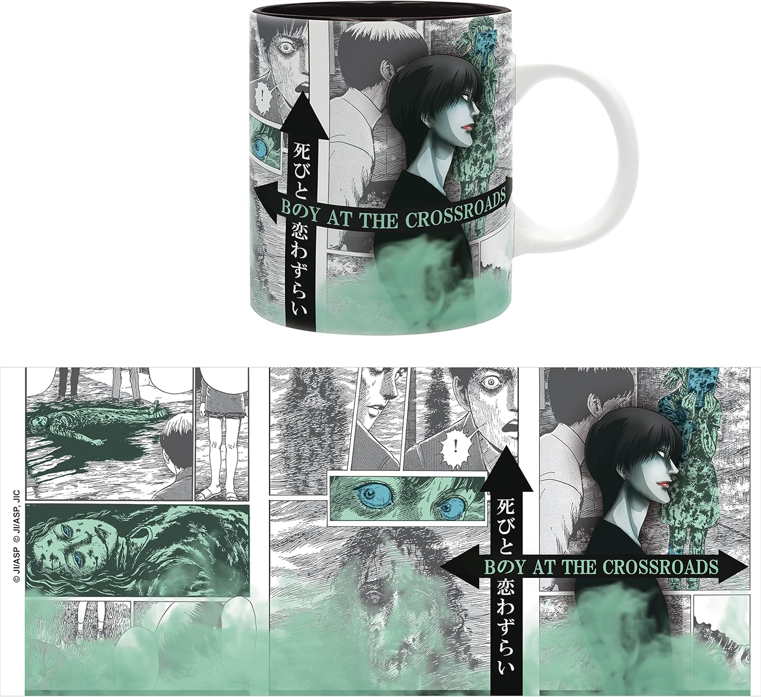 ABYSTYLE Junji Ito The Boy at the Crossroads Ceramic Coffee Tea Mug Hold 10 Oz Horror Anime Drinkware Home & Kitchen Merch Gift