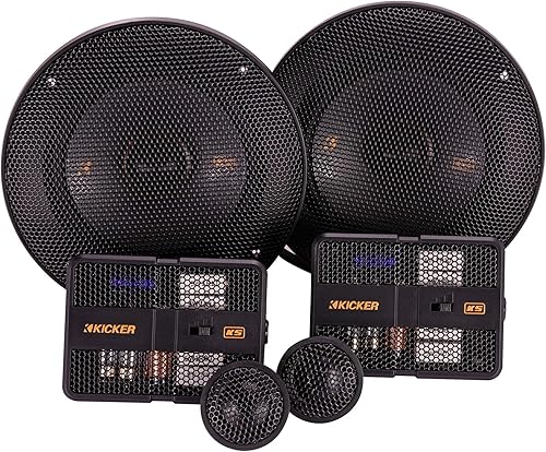 Kicker KSS50 Sistema de altavoces componentes de audio para automóvil de 5.25 pulgadas con tweeters de 1 pulgada