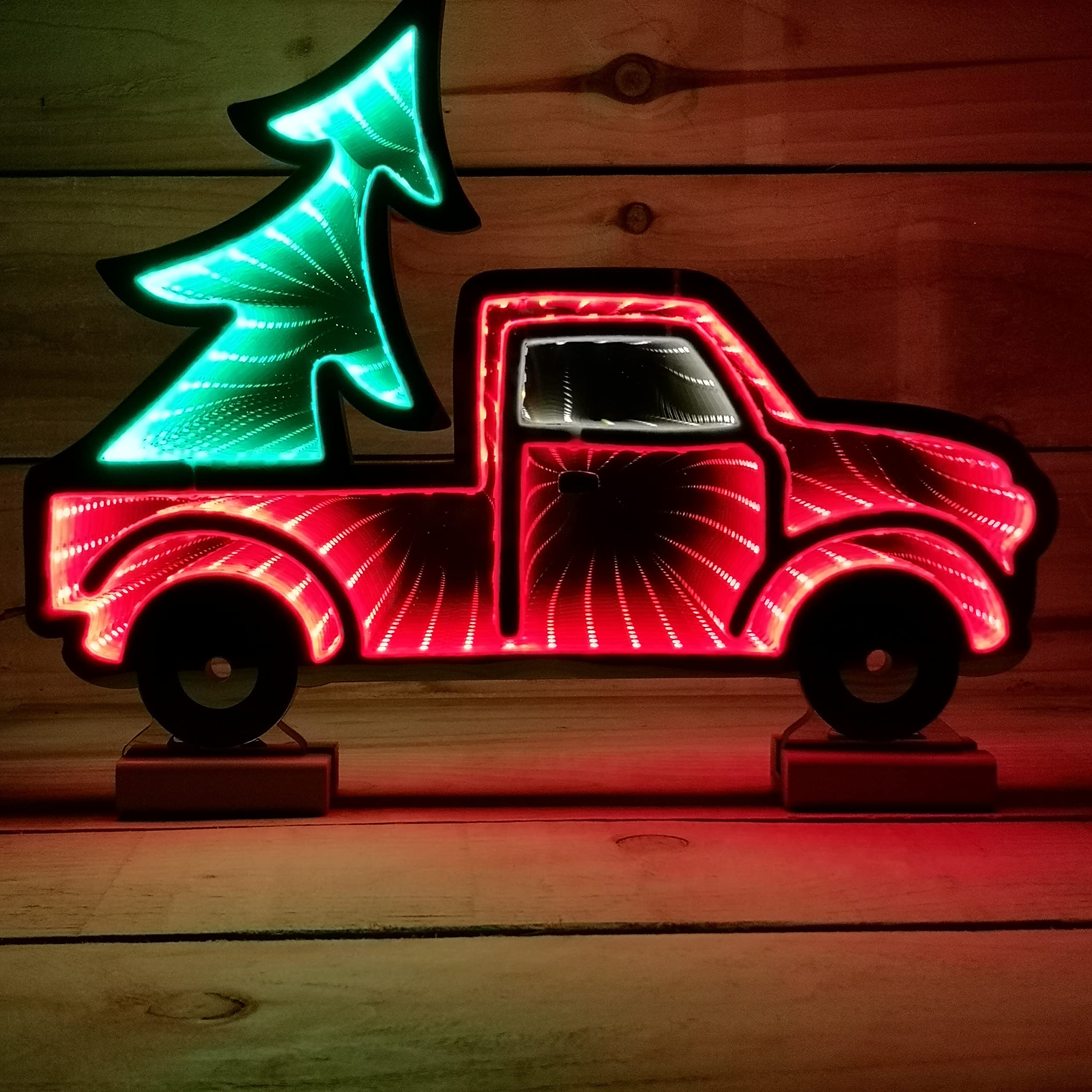 Samuel ALEXANDER 40cm Red and Green LED Infinity Truck Christmas Decoration