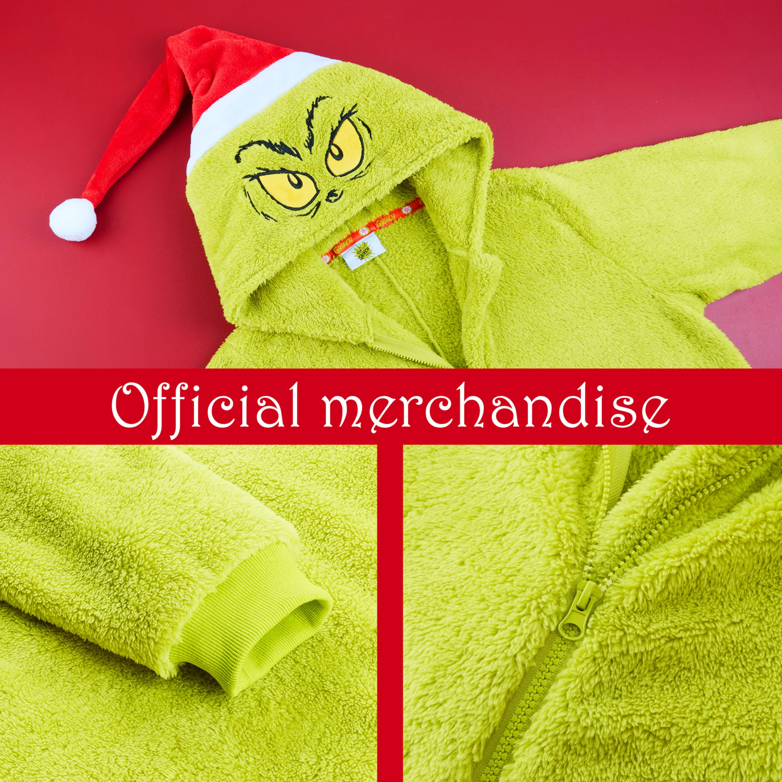 The Grinch Pijama Entero Familias, Pijamas Navidad Familia a Juego de Forro Polar Adulto Infantil Adolescente, Regalo Navidad