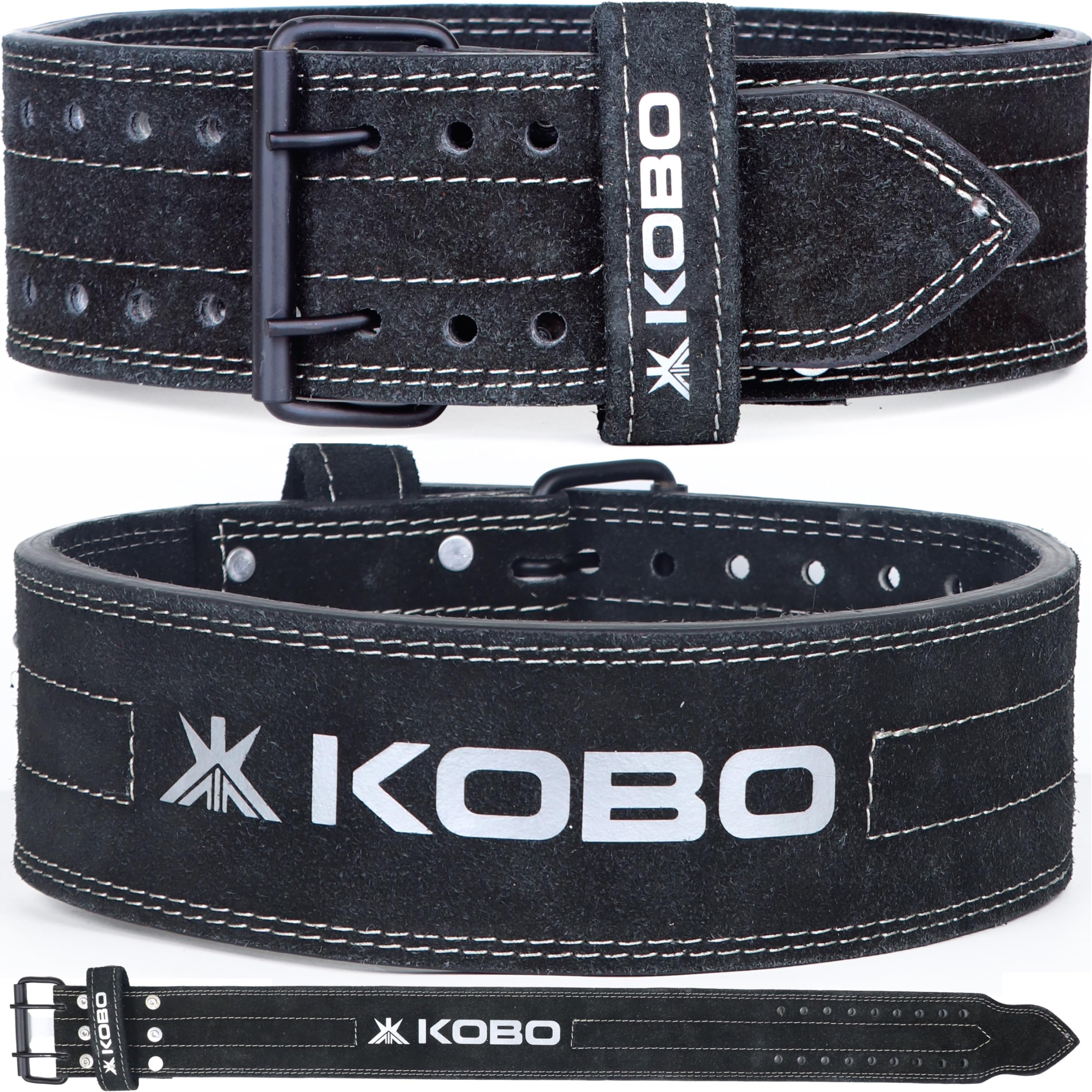 Kobo 8mm Prong Gym Belt For Weight Lifting Fitness, Seude Leather, 4” Wide Back Support, 9 Adjustable Dual Holes, Powerlifting Bodybuilding Deadlift Squat Workout Strength Training, Men Women WTB-25 (B0D8VSJRX6) Amazon Price History, Amazon Price Tracker