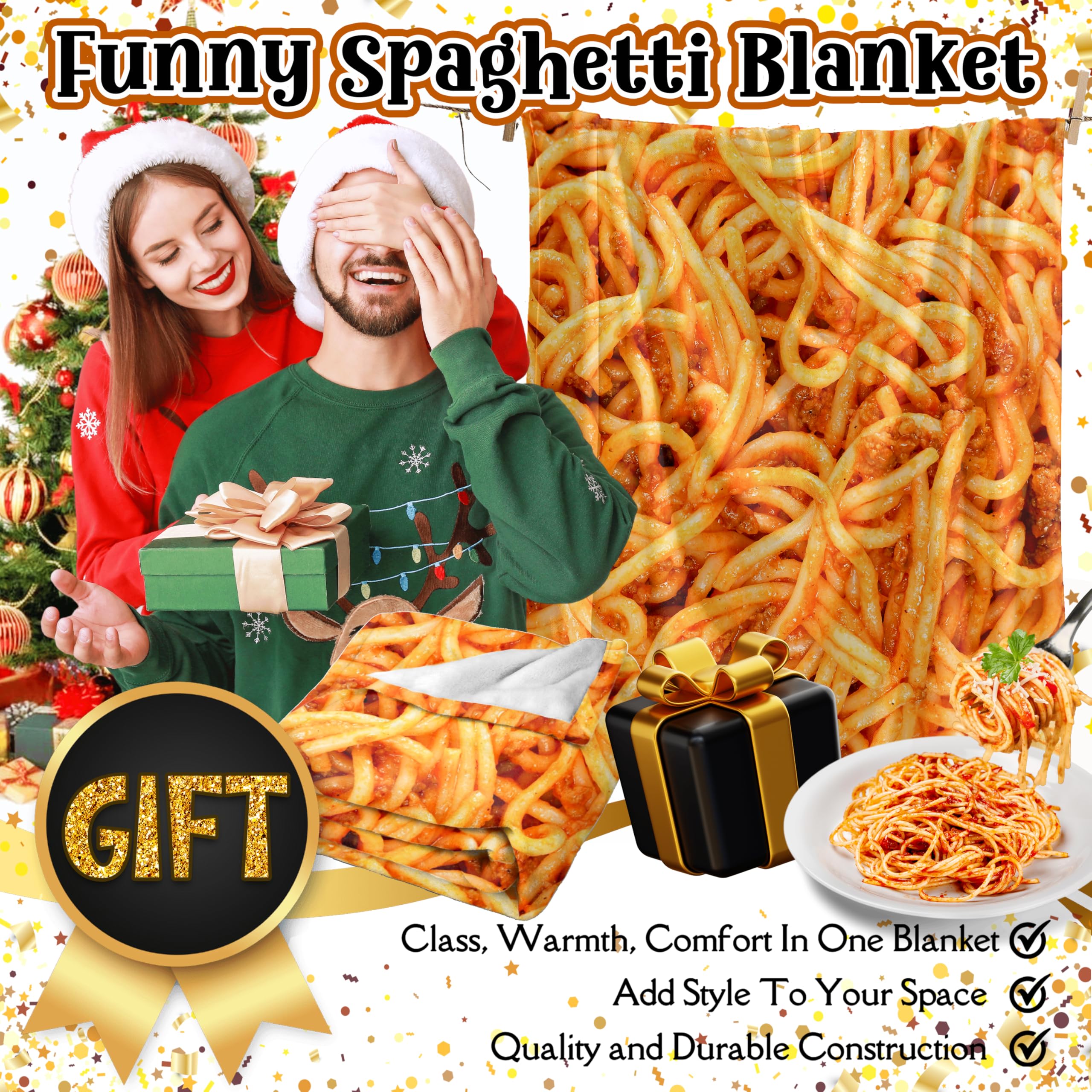 Tomato Spaghetti Blanket Throw Super Soft and Cozy Blankets for Home Decoration, Couch, Bed, Sofa 50 in x 40 in Small for Kids for All Seasons