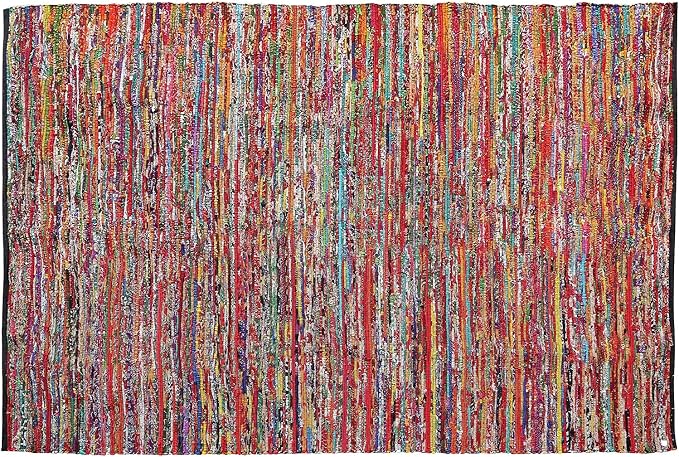 Cotton Multi Chindi Hand Woven Rugs THE BEER VALLEY