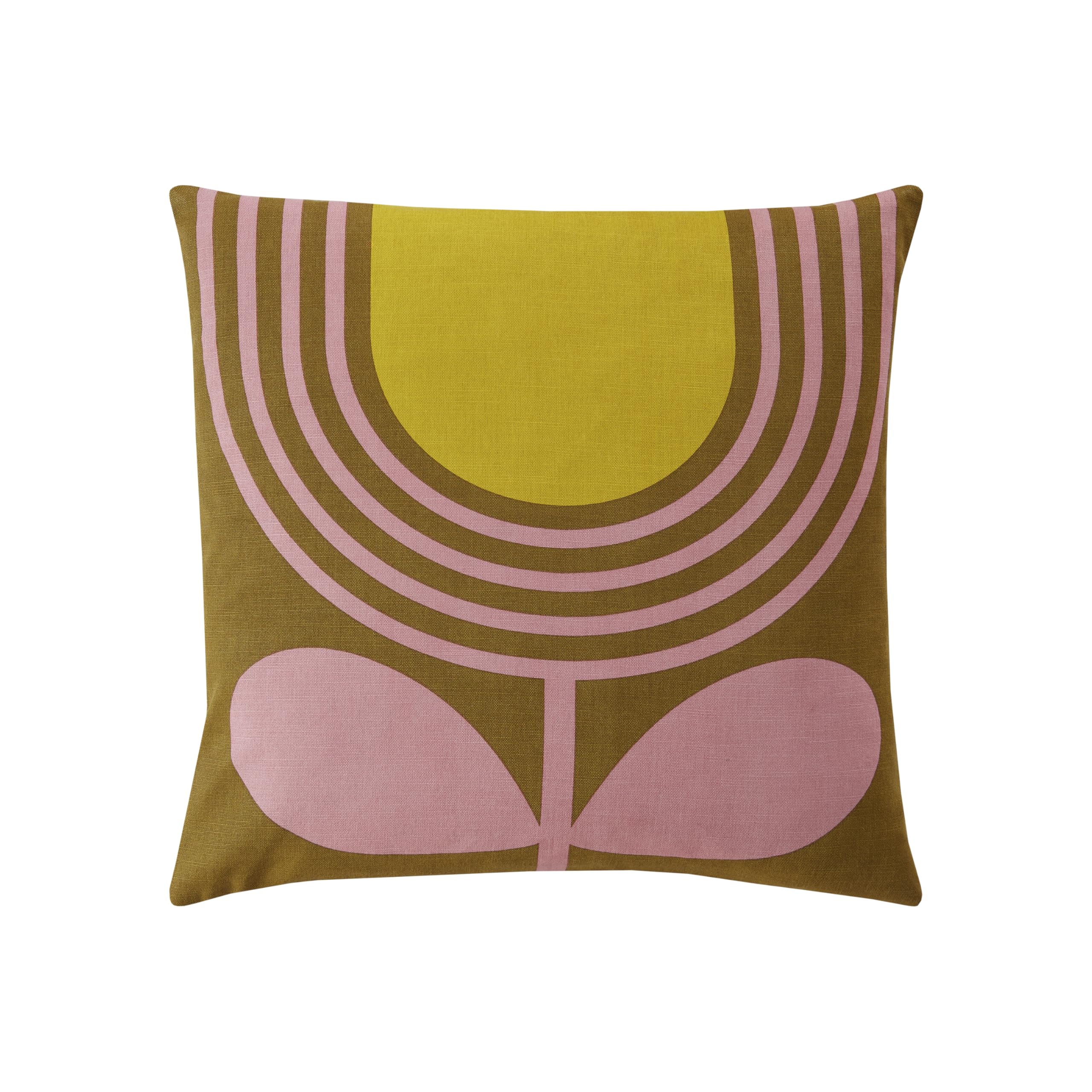 Orla Kiely Striped Tulip Cushion – Pink-Ochre - 45cm x 45cm