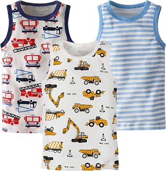 Baby BoysTank Tops Dinosaur 3 Pack Tanks Set