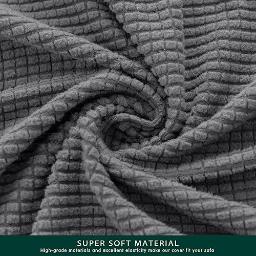 Vista 560 de CHUN YI - Funda elástica para sillón (3 piezas), funda para sofá de 1 plaza con un respaldo y cojín separado con banda elástica, tela jacquard