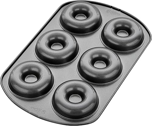 Miniatura 4 de Wilton - Molde para rosquillas con 6 cavidades, hace rosquillas individuales de tamaño completo de 3 3/4" o golosinas horneadas, antiadherente