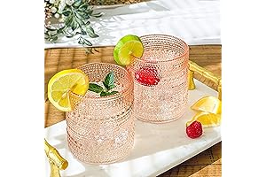 Kate Aspen Rose Gold Hobnail Beaded Drinking Glasses