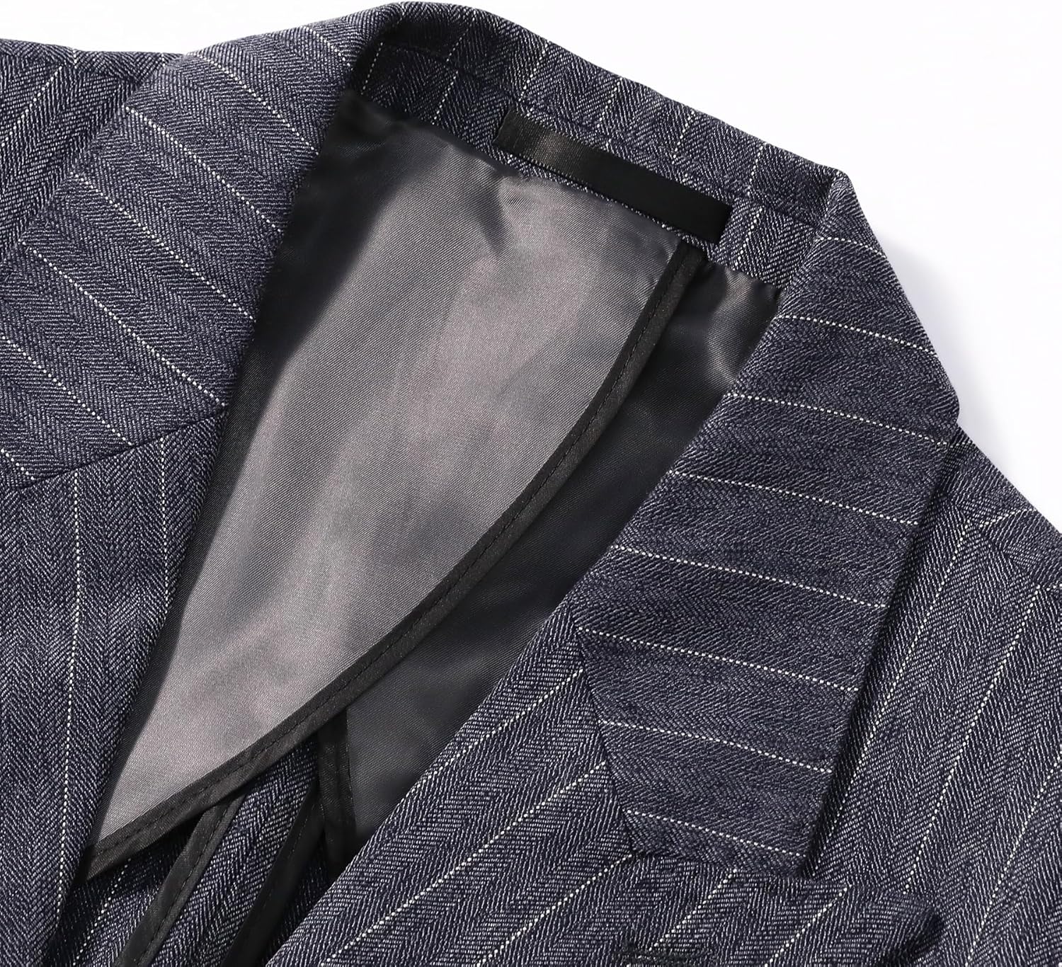 Cloudstyle Men's Pinstripe Blazer Formal Suit Jacket Peak Lapel Regular Fit Sport Coat - Image 3