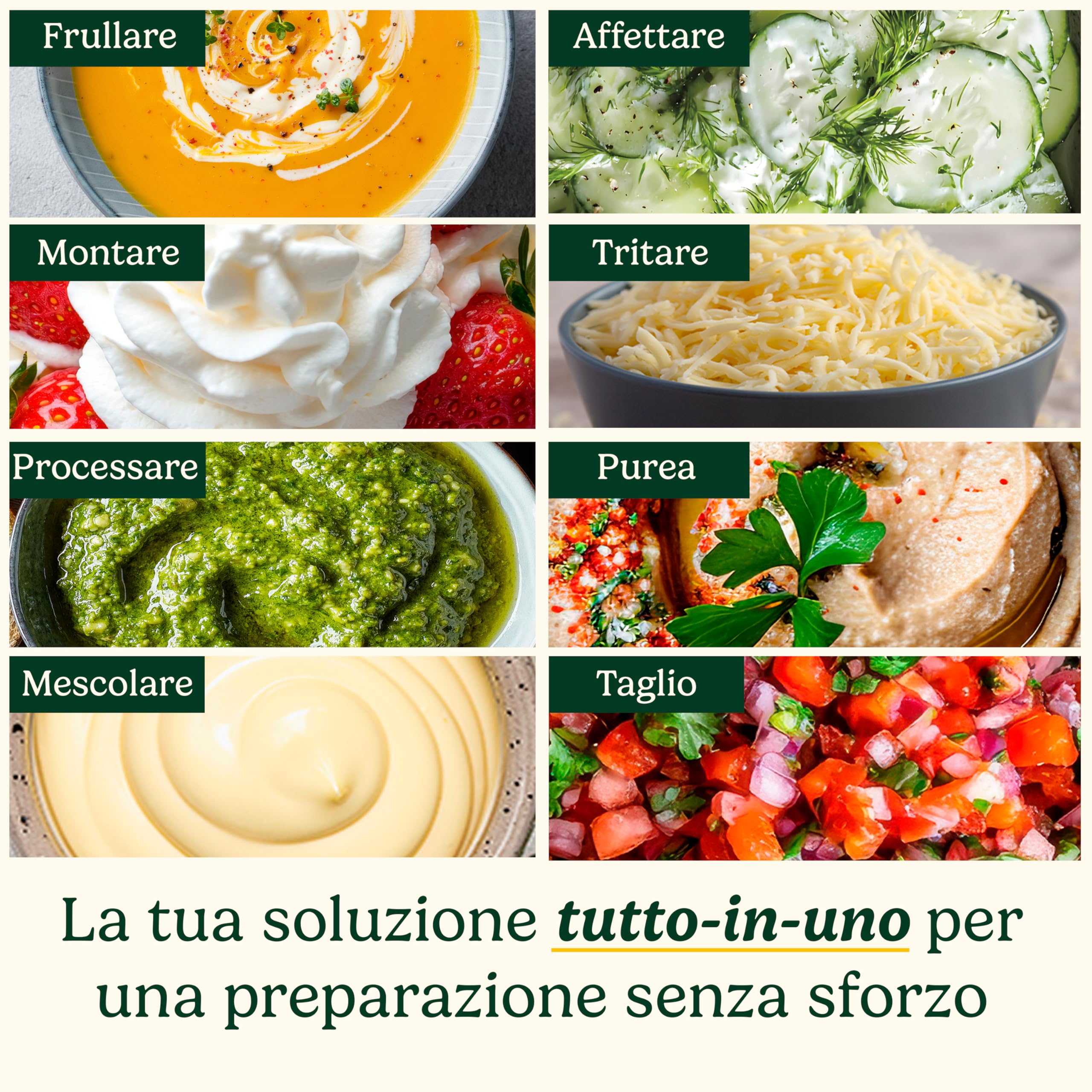 Cuisinart Power Blend frullatore a immersione da 400 W con controllo di velocità variabile, lama inox, campana antigraffio BPA free, frusta, ciotola robot e contenitore Prep-and-Go inclusi