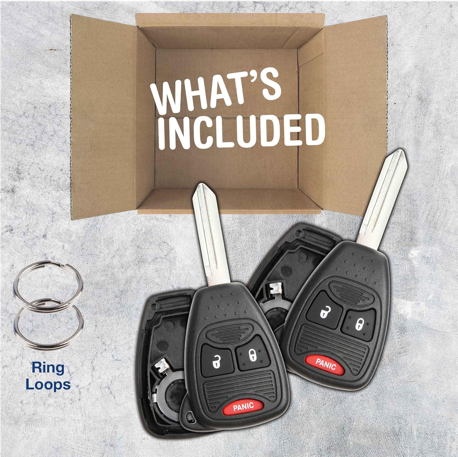 KeylessOption Just the Case Keyless Entry Remote Control Car Key Fob Shell Replacement for OHT692427AA (Pack of 2)