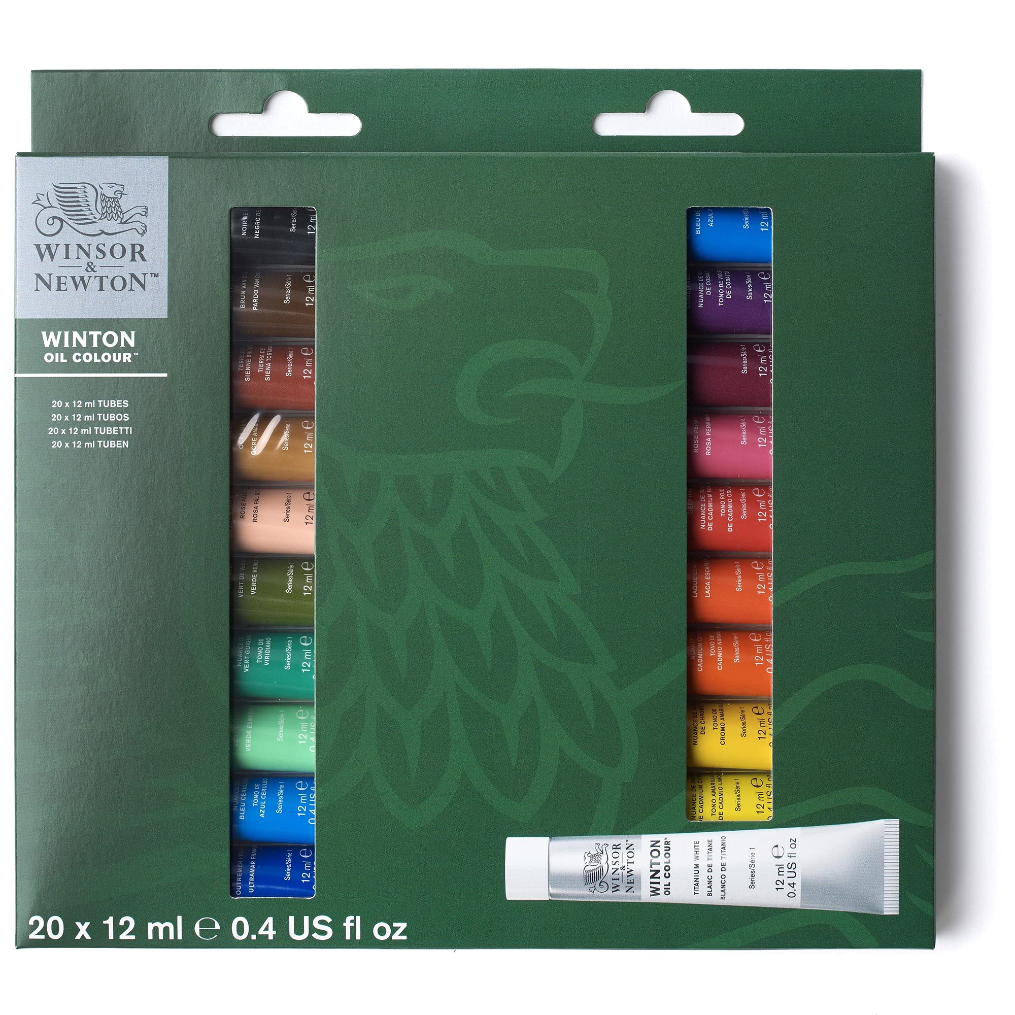 Winsor & Newton Winton - Set de 20 Tubos de Óleo de 12ml en Colores Surtidos para Iniciación a la Pintura