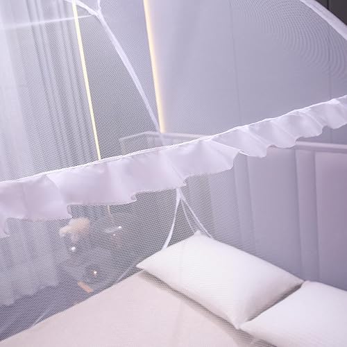 Miniatura 10 de Mengersi Tienda de campaña con mosquitera para cama, toldo de cama desplegable con parte inferior de red, tienda de campaña para niños y niñas,