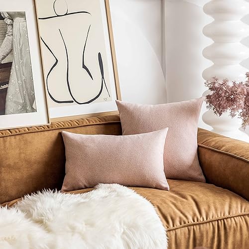 Miniatura 5 de Home Brilliant Juego de 2 fundas de almohada decorativas de lino de 24 x 24 pulgadas para sofá, jardín, patio al aire libre, 24 x 24 pulgadas, color
