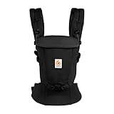 Ergobaby Adapt Babytrage f&uuml;r Neugeborene ab Geburt, 3-Positionen SoftTouch Cotton Ergonomische Babybauchtrage R&uuml;ckentrage Baby-Tragetasche, Onyx Black