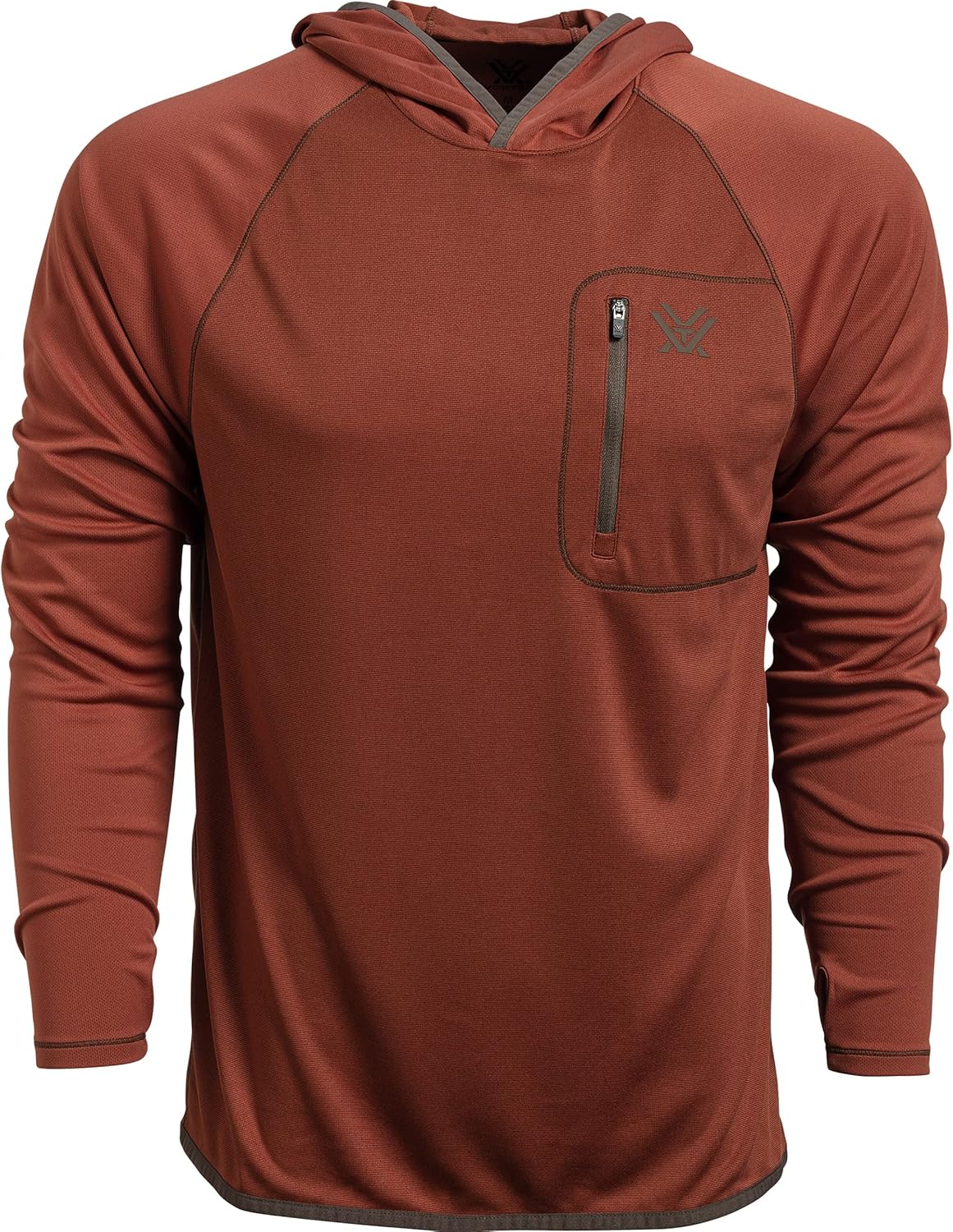Vortex Men's Weekend Rucker Hooded Long Sleeve Shirts - Moisture Wicking, UPF Sun Protection, Stain Release Technology