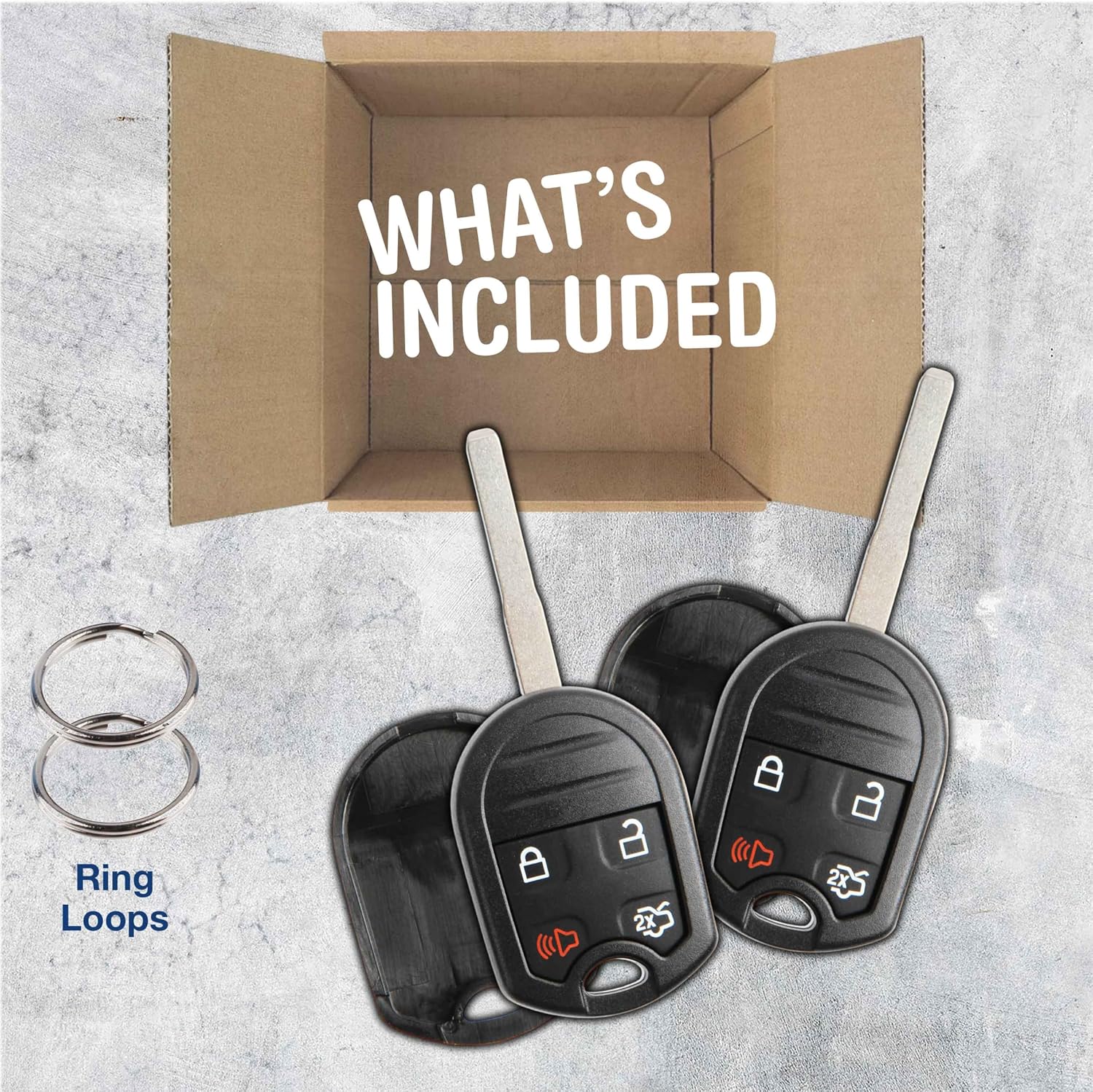 2X Remote Key Fob Shell 4btn Case High Security for Ford (CWTWB1U793)