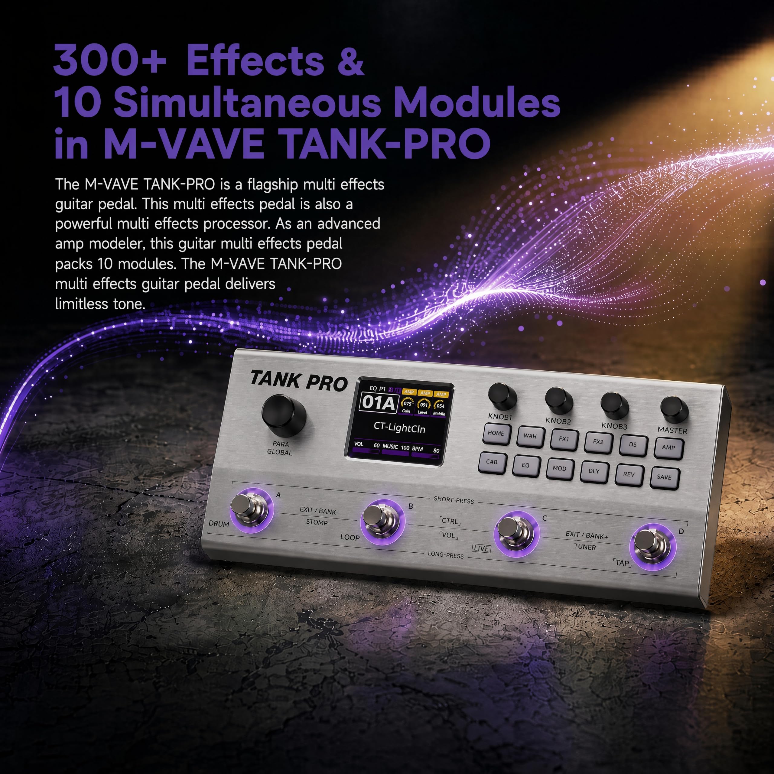 TANK PRO マルチエフェクター　M-VAVE Amazon.com: M-VAVE TANK-PRO Multi Effects Guitar Pedal, Multi
