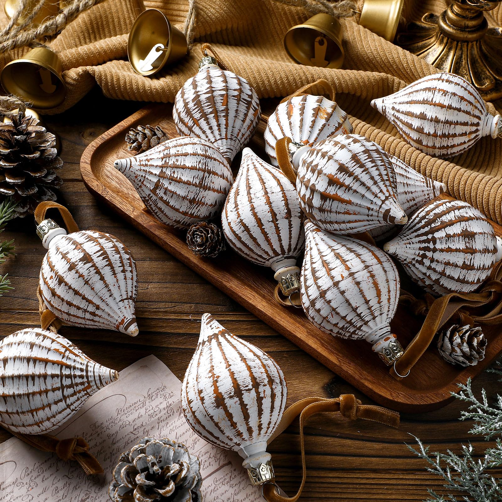 Adornos de bola de Navidad para decorar salones rústicos y árboles de granja