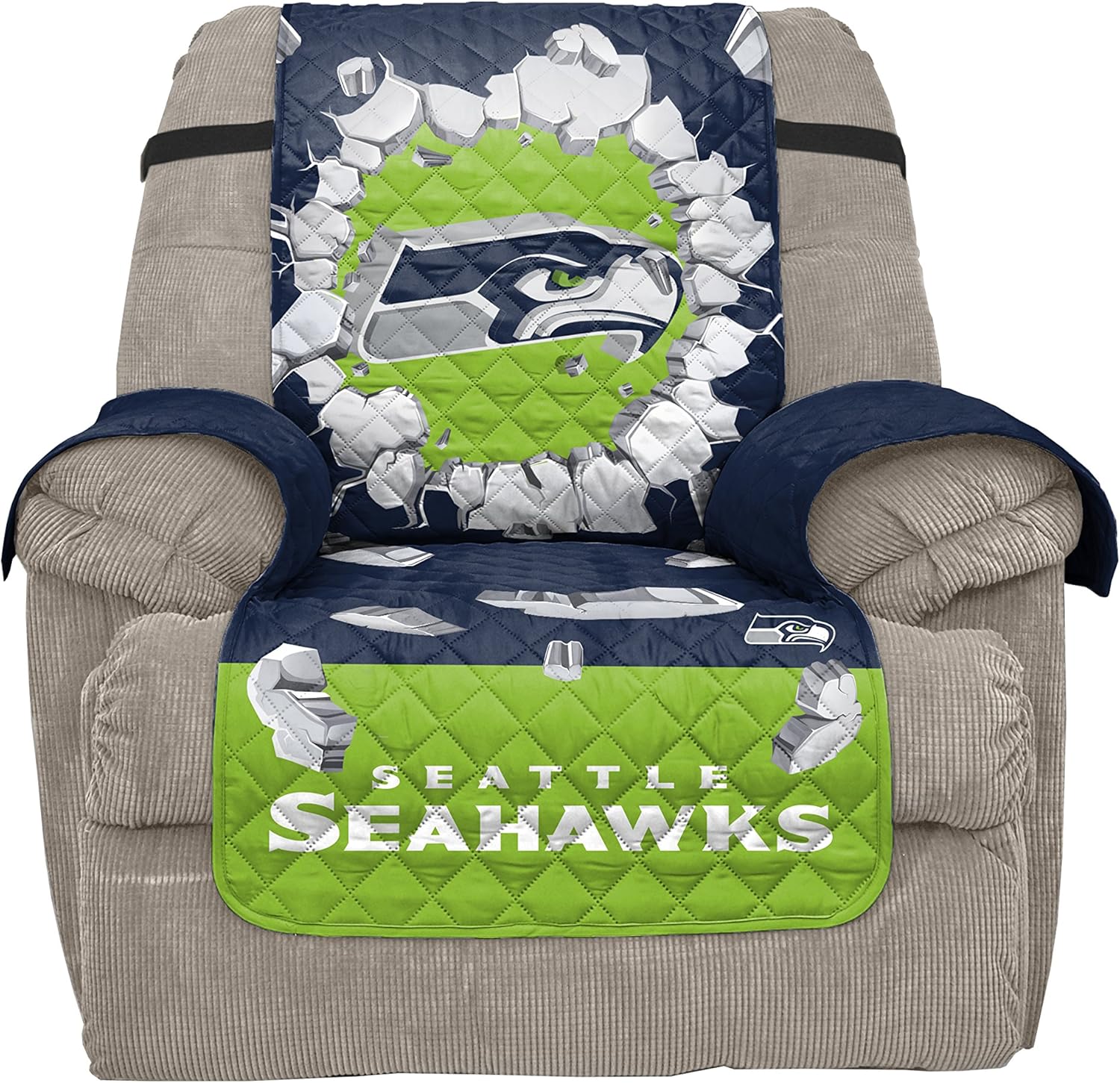Pegasus Sports NFL Seattle Seahawks Unisex Nflnfl Furniture Protector, Explosion Design, College Navy, Recliner