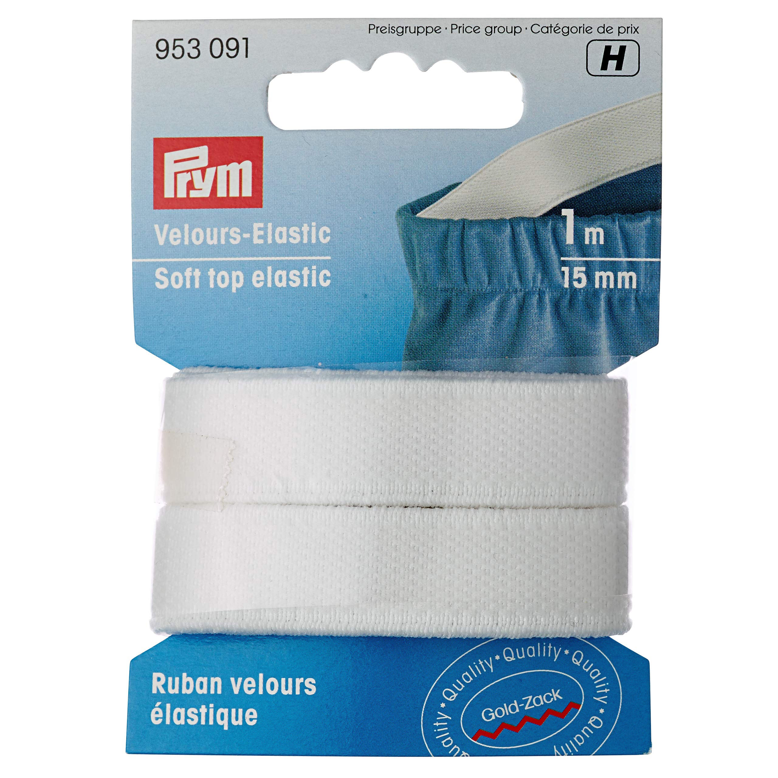 Prym - Soft Top White (15mm, 1m) Elastic Tape - 1 Unit