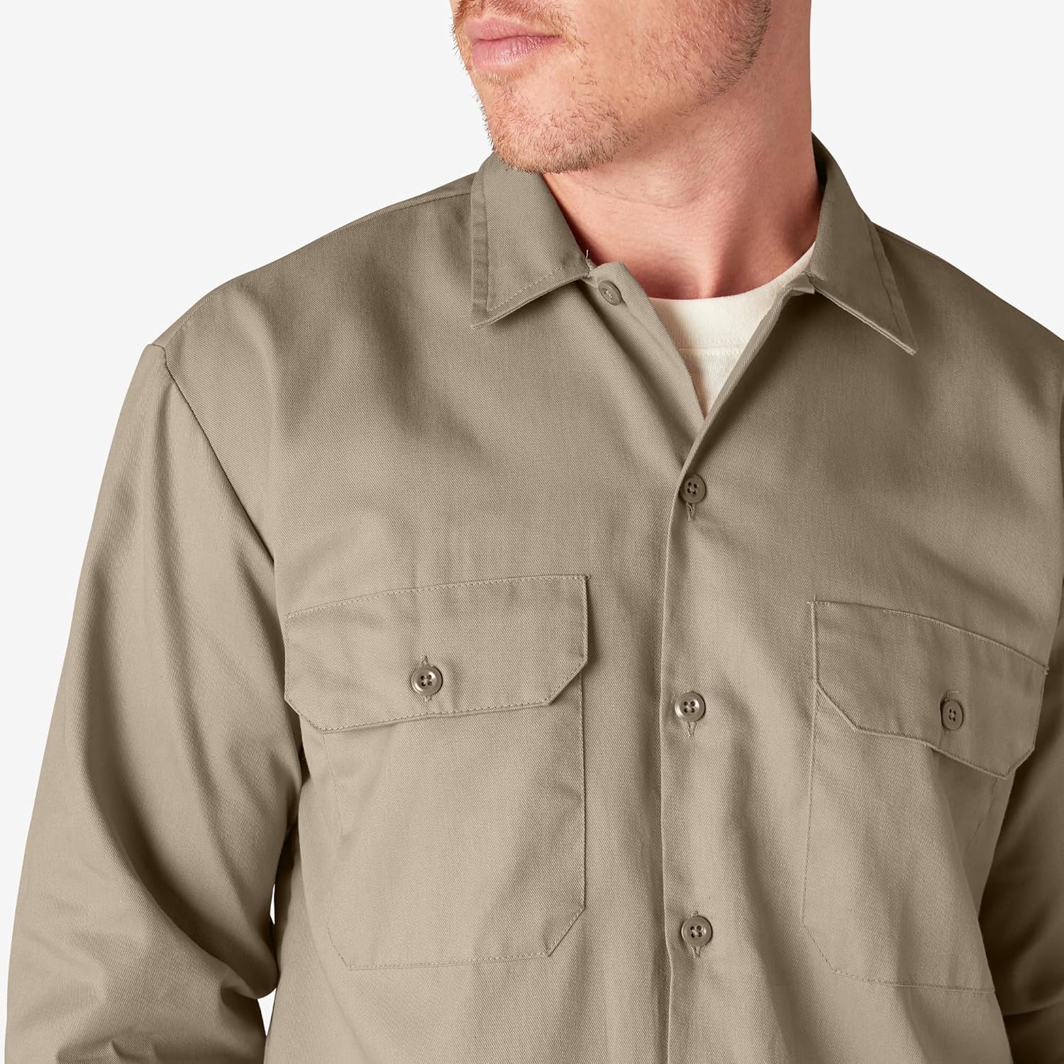 Dickies Long Sleeve Work Shirt, Desert Sand, 3X - Image 7