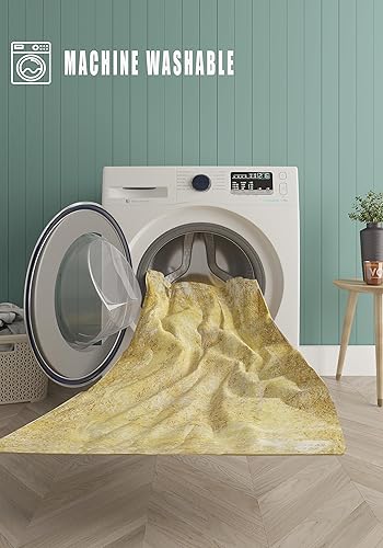 Miniatura 5 de Woolknot ENC1087 Yellow Vintage Area Rug Living Room Floral Rugs, Mustard Washable Bohemian, Medallion Distressed Printed Carpet (6'7''x8'10'')