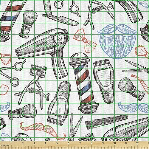 Vista 880 de Lunarable The Yard, tela azul real de The Yard, patrón de cerámica inspirado en el Medio Oriente estilo marroquí, estampado oriental, tela de satén