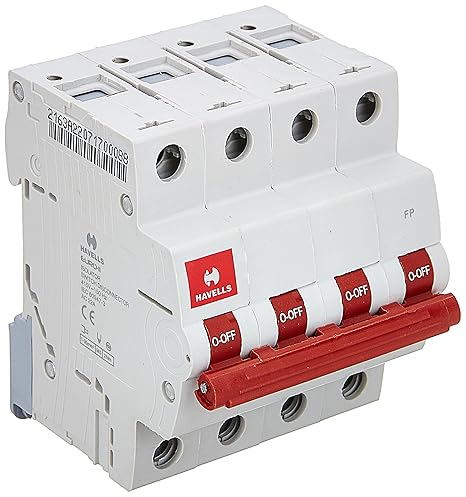 Havells DHMGIFPX063 PVC Plastic 63A FP Switch Disconnector Euro 2 (White)