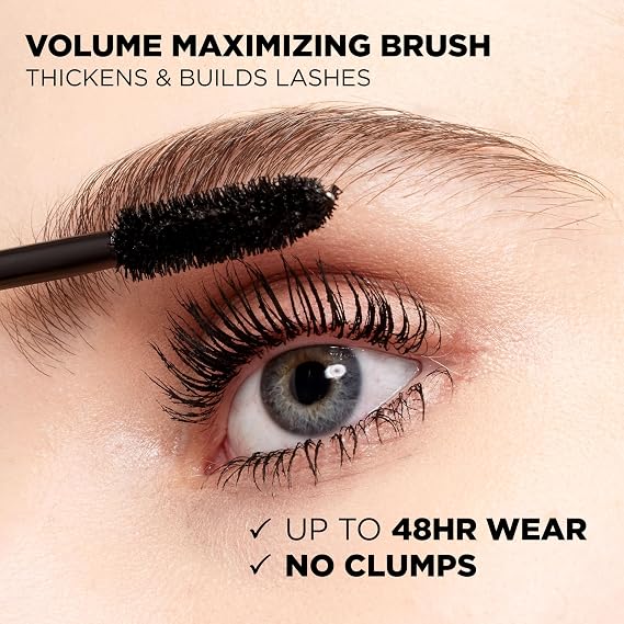 LOreal Paris Makeup Voluminous Original Waterproof Mascara, Black, 0.28 Fl Oz (Pack of 2)