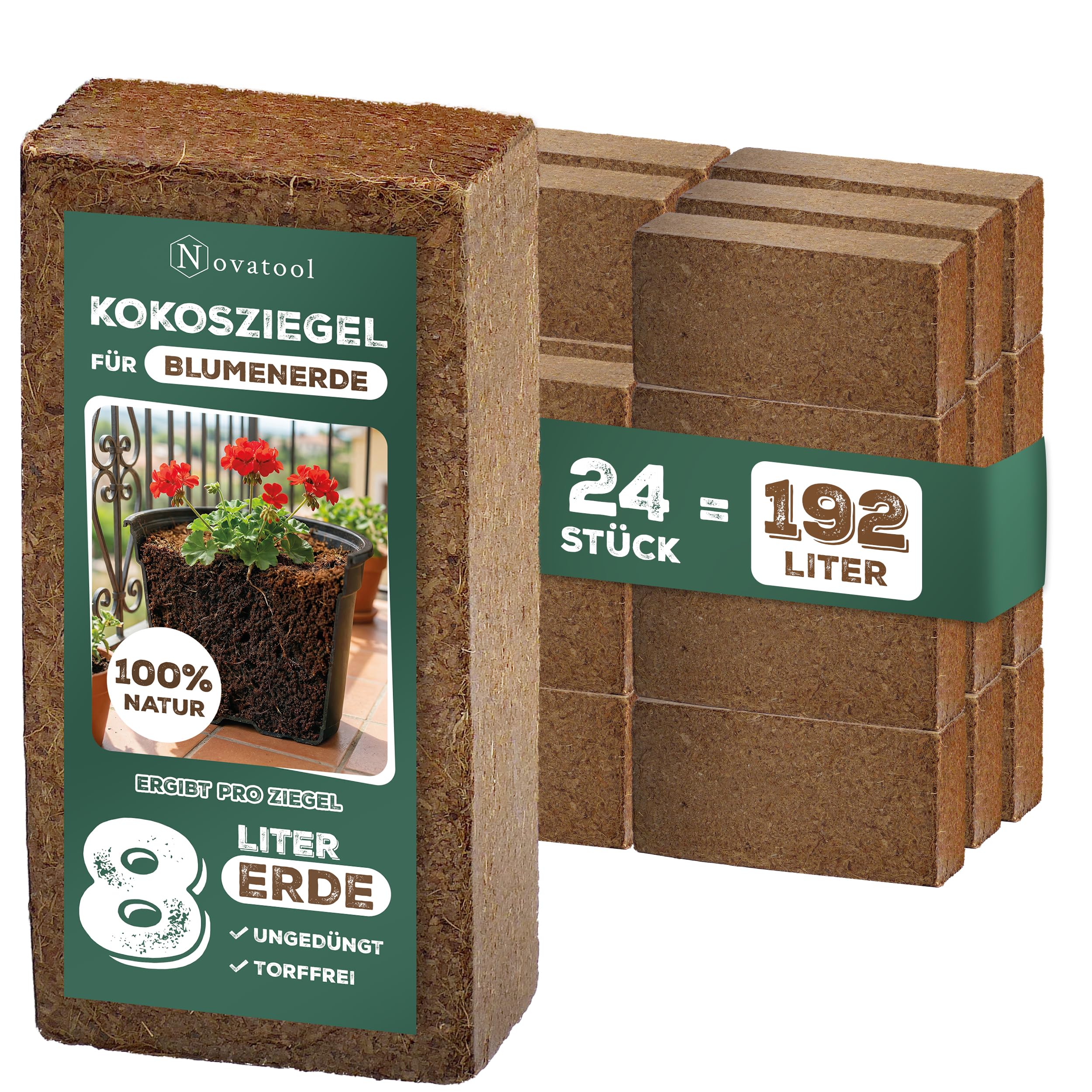 24 x Novatool lubrykant l 192 litrów | 650 g 20 x 5,5 x 10 terrarium podłoże kokosowe terrarium gady akcesoria chipsy kokosowe świnka morska substrat żółwi żaba kokosum