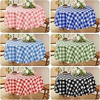 Vista 7 de Mantel a cuadros impermeable de tela - Rectangular de 58x84 pulgadas, clásico de gingham, a cuadros de búfalo para uso en interiores/exteriores