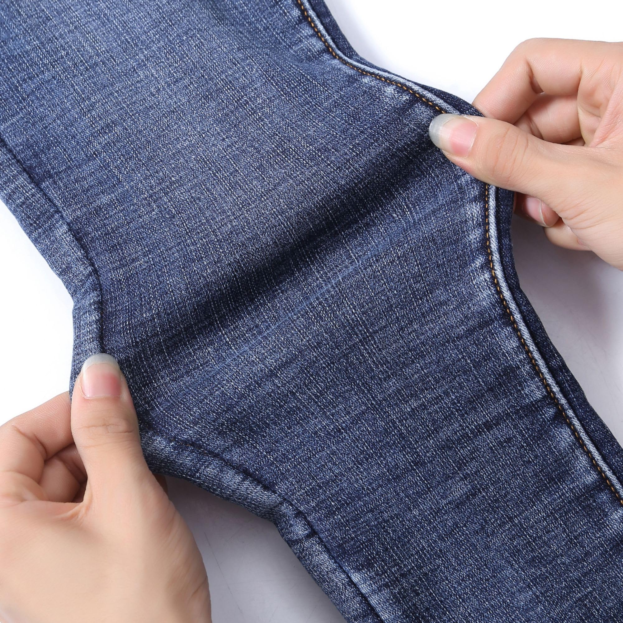 Jeans termici da donna, pantaloni termici, leggings con interno in pile, invernali, con calda imbottitura, pantaloni dritti con ampio elastico, cinturino in pile, jeans da donna